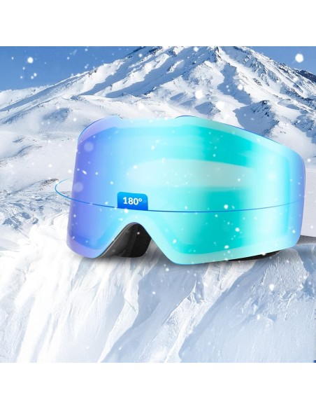 
Berėmės slidinėjimo akiniai nuo rasojimo, apsaugantys nuo UV400 – balti
