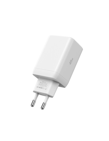 
NC45W-GAN 2x USB-C 45W sieninis įkroviklis – baltas
