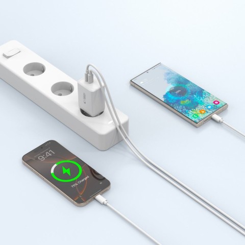 
NC45W-GAN 2x USB-C 45W sieninis įkroviklis – baltas
