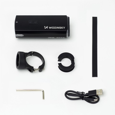 
Priekinis dviračio žibintas su USB-C laidu, 3000 lm – juodas
