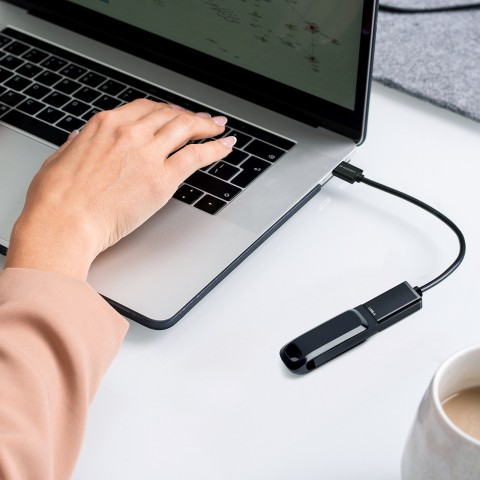 
USB-C (kištukas) - USB-A (lizdas) OTG adapteris - juodas
