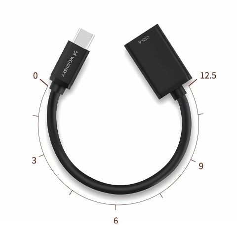 
USB-C (kištukas) - USB-A (lizdas) OTG adapteris - juodas

