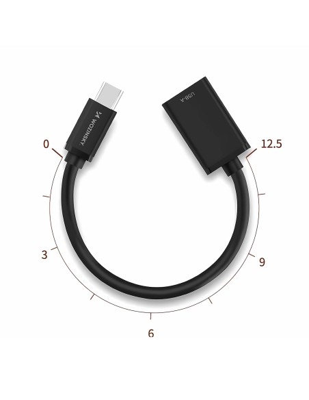 
USB-C (kištukas) - USB-A (lizdas) OTG adapteris - juodas
