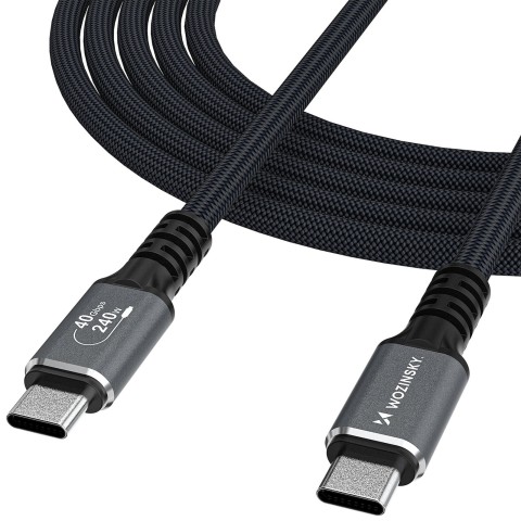 
„Thunderbolt 4“ USB-C laidas 240 W 4K 1 m – juodas

