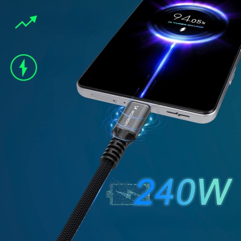
„Thunderbolt 4“ USB-C laidas 240 W 4K 1 m – juodas
