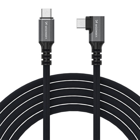 
„Thunderbolt 4“ USB-C 240 W 4K 1 m kampinis kabelis – juodas
