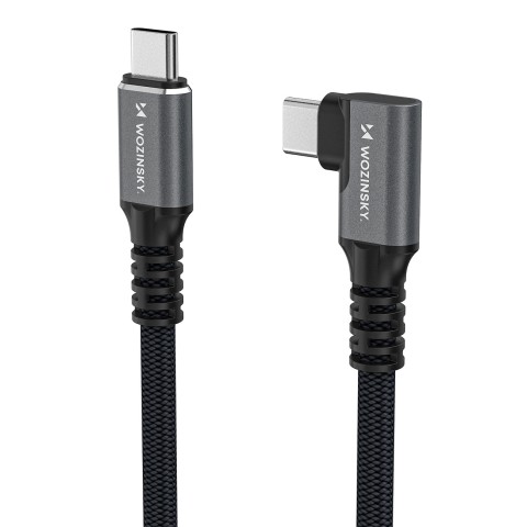 
„Thunderbolt 4“ USB-C 240 W 4K 1 m kampinis kabelis – juodas
