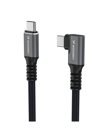 
„Thunderbolt 4“ USB-C 240 W 4K 1 m kampinis kabelis – juodas
