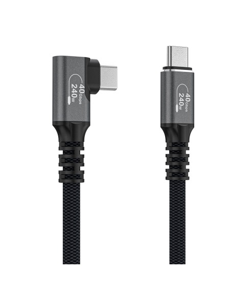 
„Thunderbolt 4“ USB-C 240 W 4K 1 m kampinis kabelis – juodas
