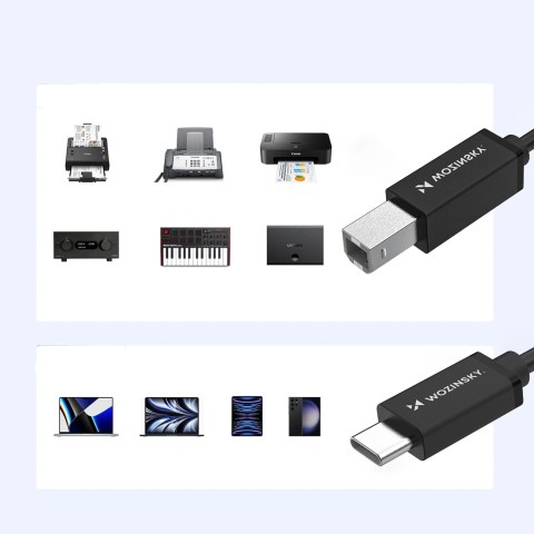 
Spausdintuvo ir skenerio laidas USB-B - USB-C 1m - juodas
