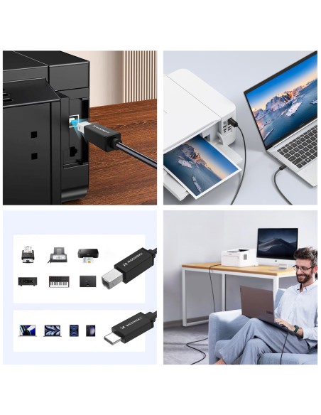 
Spausdintuvo ir skenerio laidas USB-B - USB-C 1m - juodas
