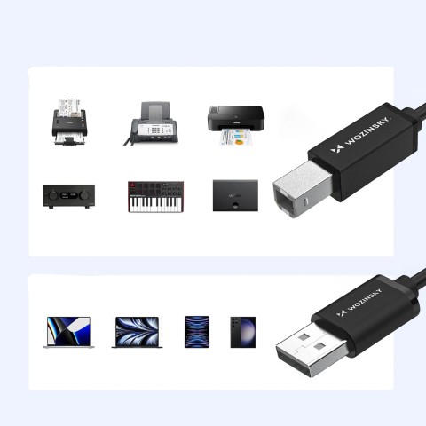 
Spausdintuvo ir skenerio laidas USB-B - USB-A 480Mb/ s 2m - juodas
