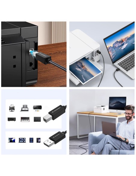 
Spausdintuvo ir skenerio laidas USB-B - USB-A 480Mb/ s 1m - juodas
