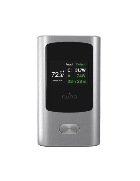 
10000mAh išorinė baterija su ekranu, USB-A, USB-C, 45W, pilka
