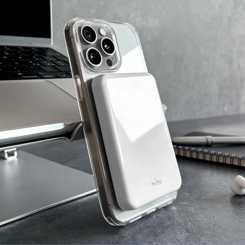 
Magnetinė išorinė baterija 5000mAh „MagSafe USB-C Qi2 PD 20W“ – balta

