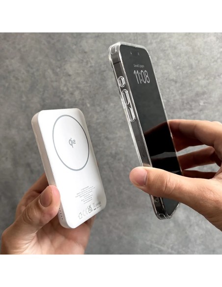 
Magnetinė išorinė baterija 5000mAh „MagSafe USB-C Qi2 PD 20W“ – balta
