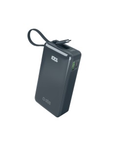 
10000mAh USB-A/ C nešiojamoji baterija su integruotu ekranu ir 20 W USB-C laidu – tamsiai pilka
