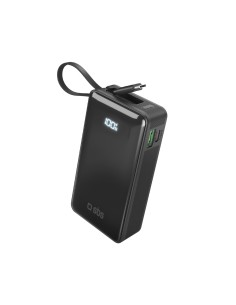 
10000mAh USB-A/ C išorinė baterija su integruotu ekranu ir 20 W USB-C laidu – juoda
