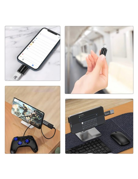 
„iPhone Lightning“ į USB-A OTG adapteris – juodas
