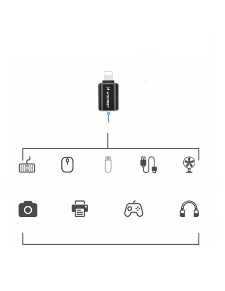 
„iPhone Lightning“ į USB-A OTG adapteris – juodas
