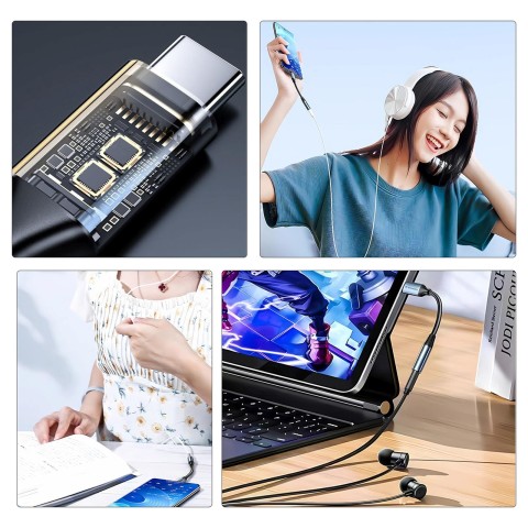 
USB-C į 3,5 mm mini lizdą jungiantis adapteris – juodas
