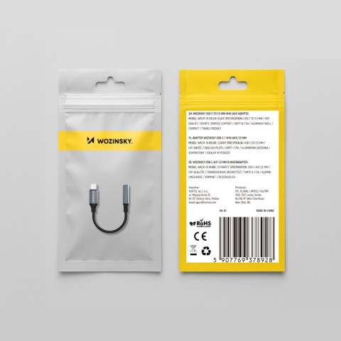 
USB-C į 3,5 mm mini lizdą jungiantis adapteris – juodas
