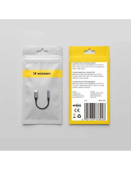 
USB-C į 3,5 mm mini lizdą jungiantis adapteris – juodas
