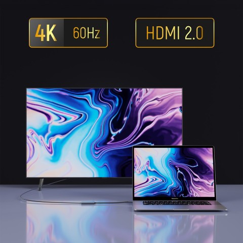 
USB-C į HDMI 4K 60Hz adapteris – juodas
