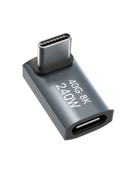 
USB-C 40Gb/ s 240W 8K OTG kampinis adapteris – pilkas

