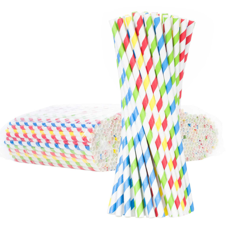 BIO ekologiški popieriniai šiaudeliai PAPER STRAWS 6/205mm - mišinys iš 500vnt. BIO ekologiški popieriniai šiaudeliai PAPER STRAWS 6/205mm - mišinys iš 500vnt.
