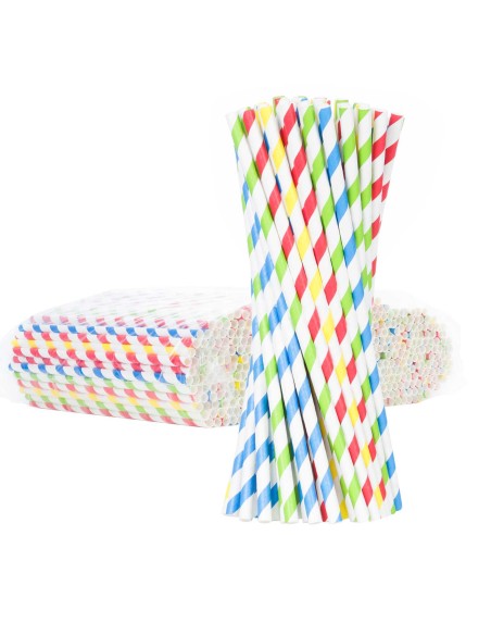 BIO ekologiški popieriniai šiaudeliai PAPER STRAWS 6/205mm - mišinys iš 500vnt. BIO ekologiški popieriniai šiaudeliai PAPER STRAWS 6/205mm - mišinys iš 500vnt.