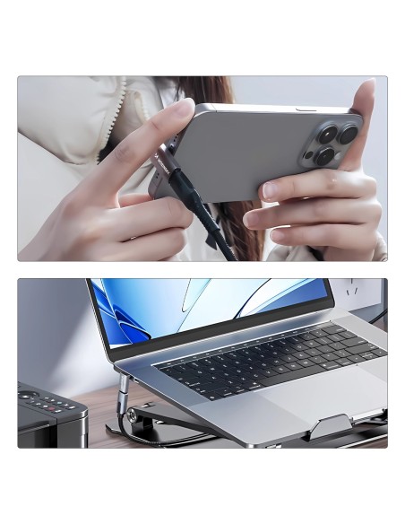 
USB-C 40Gb/ s 240W 8K OTG kampinis adapteris – pilkas

