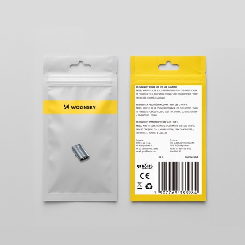 
USB-C 40Gb/ s 240W 8K OTG kampinis adapteris – pilkas
