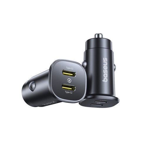 
Automobilinis įkroviklis 2 x USB-C 30W - juodas
