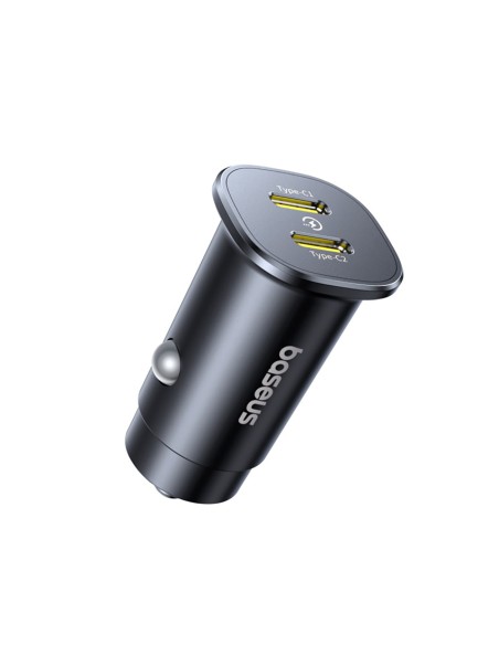 
Automobilinis įkroviklis 2 x USB-C 30W - juodas
