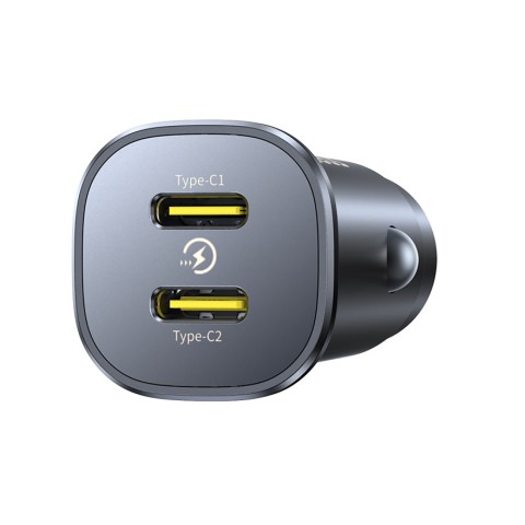 
Automobilinis įkroviklis 2 x USB-C 30W - juodas
