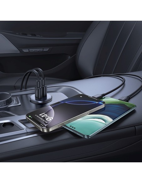
Automobilinis įkroviklis 2 x USB-C 30W - juodas
