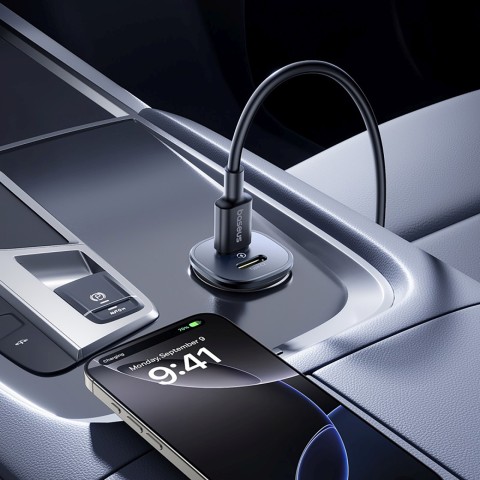 
Automobilinis įkroviklis 2 x USB-C 30W - juodas
