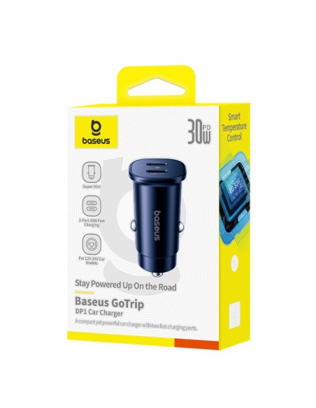 
Automobilinis įkroviklis 2 x USB-C 30W - juodas
