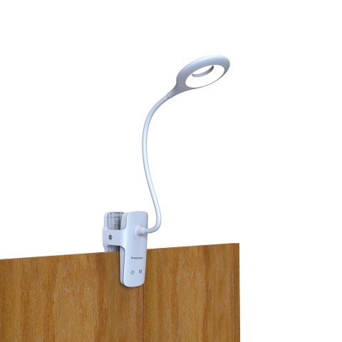 
Mini belaidė LED skaitymo lempa su segtuku ir USB-C laidu, 80 lm – balta

