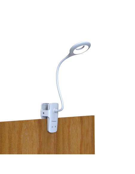 
Mini belaidė LED skaitymo lempa su segtuku ir USB-C laidu, 80 lm – balta

