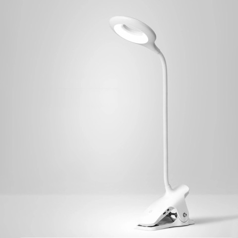 
Mini belaidė LED skaitymo lempa su segtuku ir USB-C laidu, 80 lm – balta
