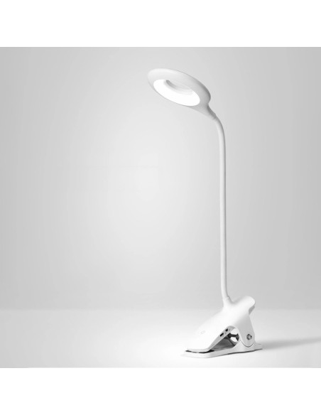 
Mini belaidė LED skaitymo lempa su segtuku ir USB-C laidu, 80 lm – balta
