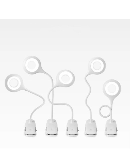 
Mini belaidė LED skaitymo lempa su segtuku ir USB-C laidu, 80 lm – balta
