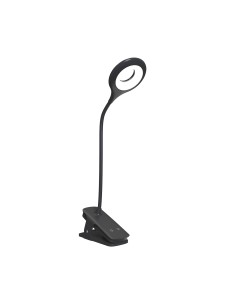 
Mini belaidė LED skaitymo lempa su segtuku ir USB-C laidu, 80 lm – juoda
