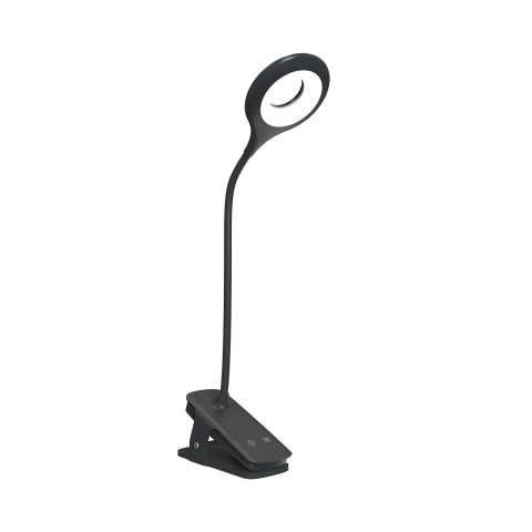 
Mini belaidė LED skaitymo lempa su segtuku ir USB-C laidu, 80 lm – juoda
