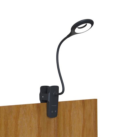 
Mini belaidė LED skaitymo lempa su segtuku ir USB-C laidu, 80 lm – juoda
