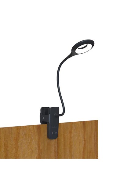 
Mini belaidė LED skaitymo lempa su segtuku ir USB-C laidu, 80 lm – juoda
