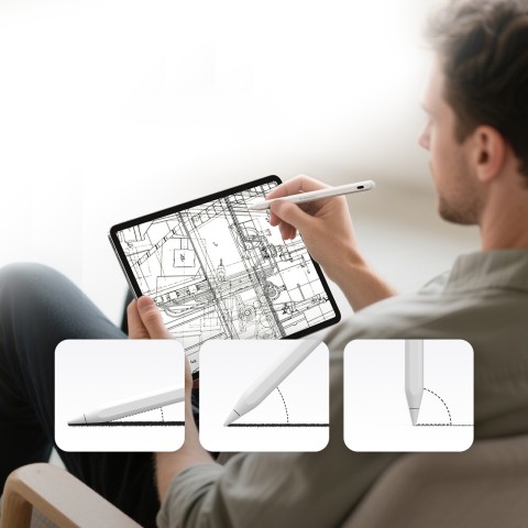 
WRA-08 rašiklis, skirtas „Apple iPad 2018–2025“ USB-C – baltas
