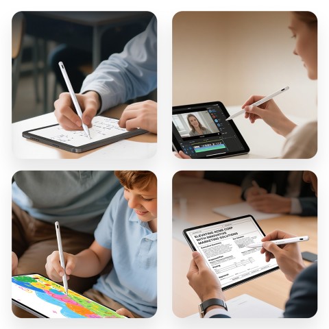 
WRA-08 rašiklis, skirtas „Apple iPad 2018–2025“ USB-C – baltas
